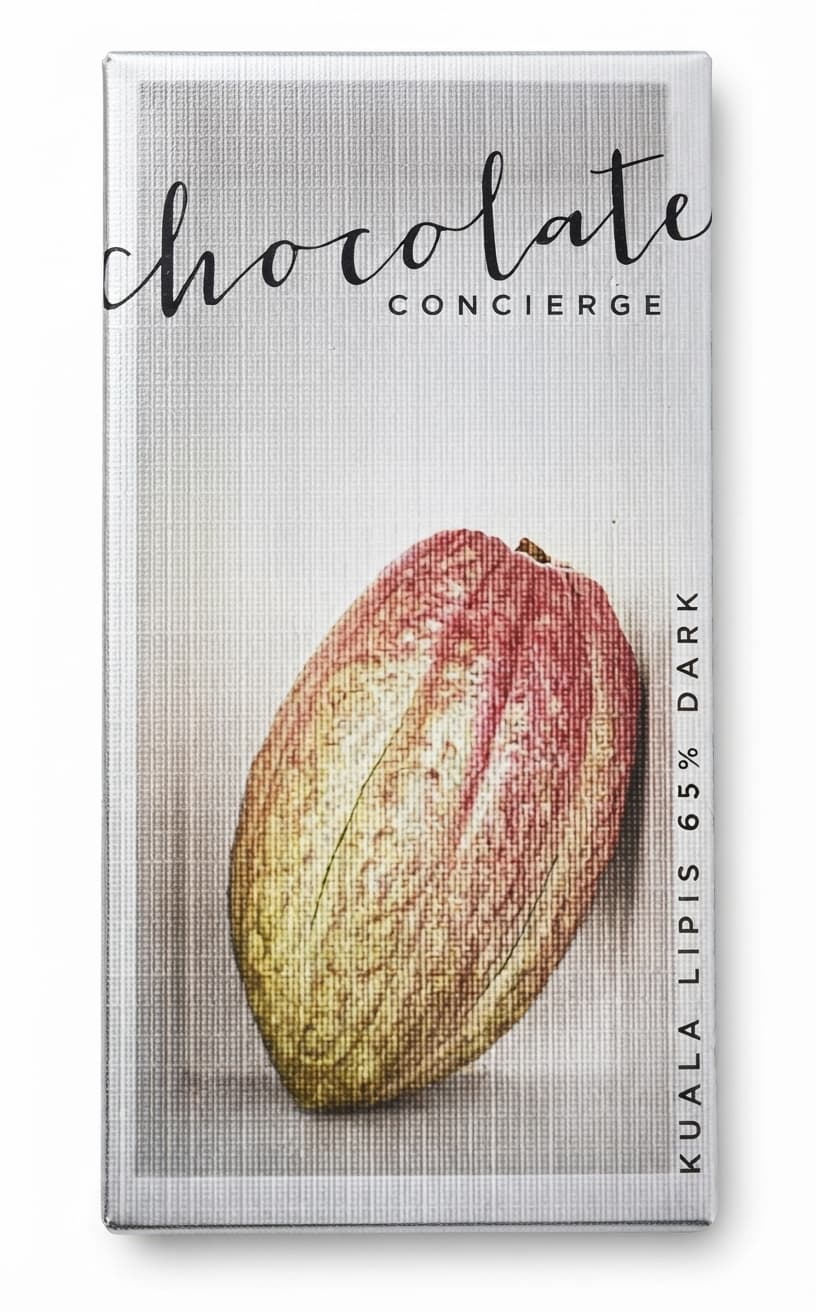 Kuala Lipis 65% 65% dark bar packaging by Chocolate Concierge
