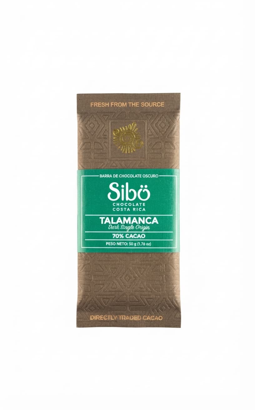 Talamanca 70% 70% dark bar packaging by Sibö Chocolate
