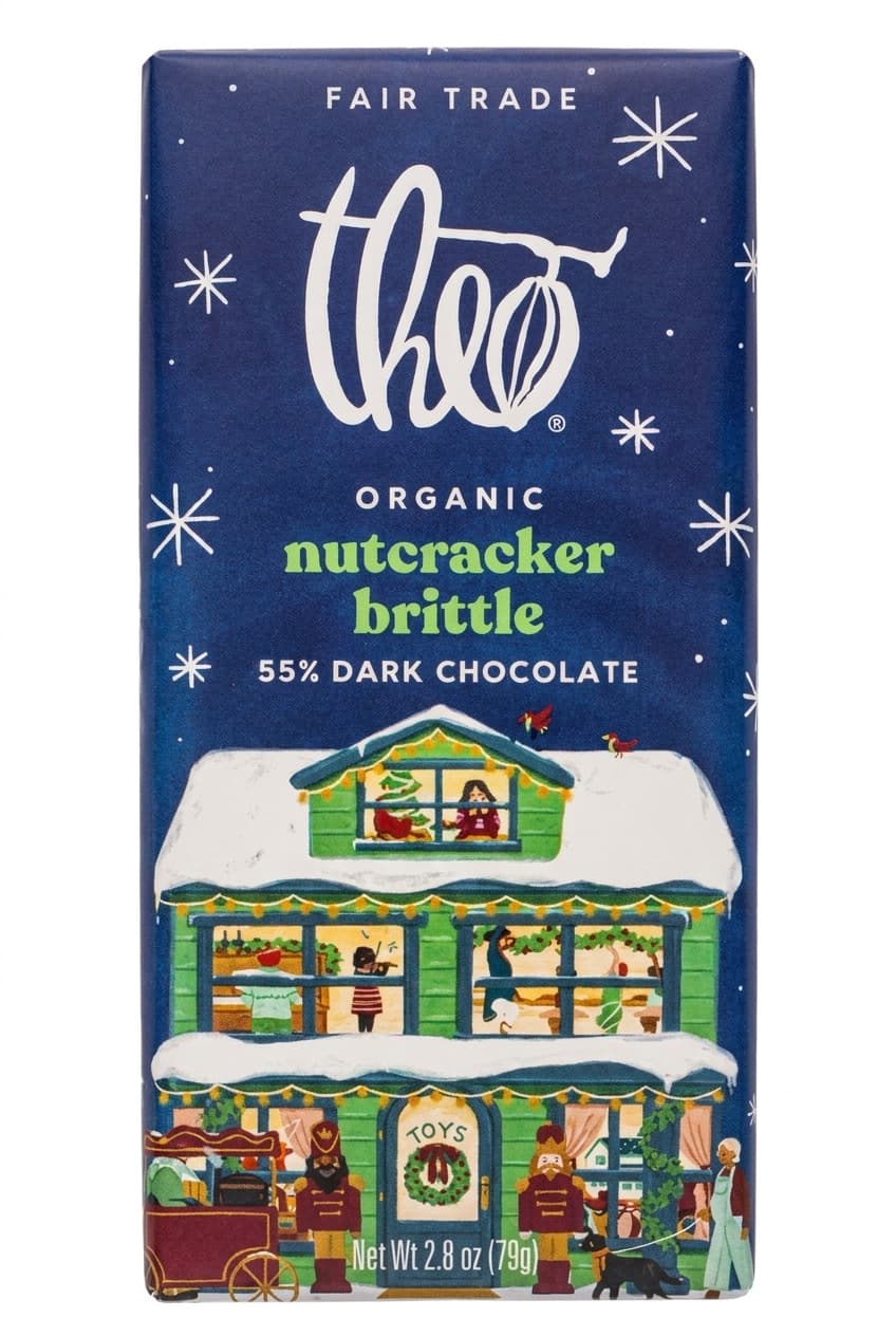 nutcracker brittle 55% dark bar packaging by Theo