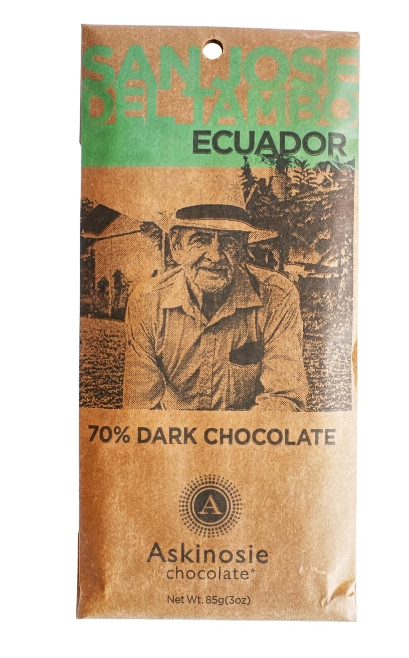 San Jose del Tambo 70% dark bar packaging by Askinosie