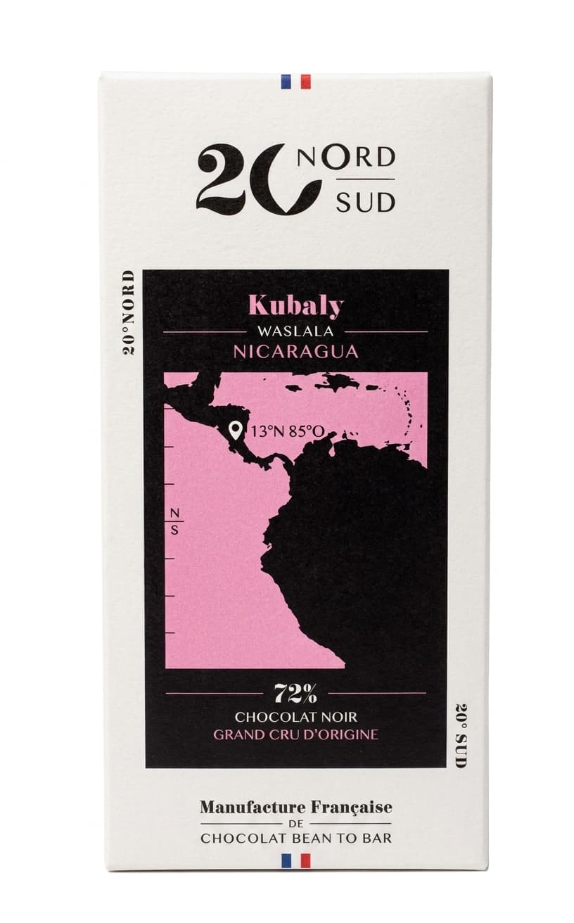 Kubaly 72% 72% dark bar packaging by 20nord20sud