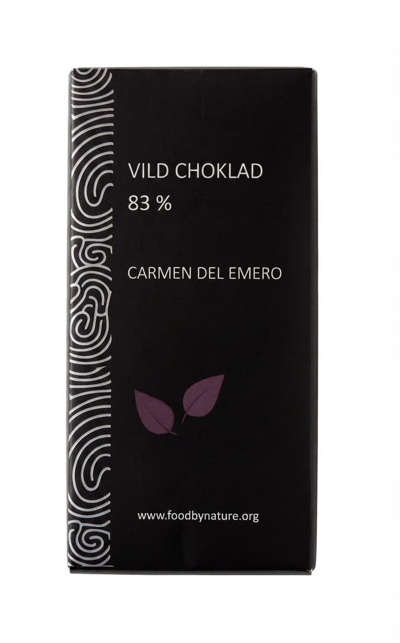 Carmen del Emero 83% 83% dark bar packaging by food by nature