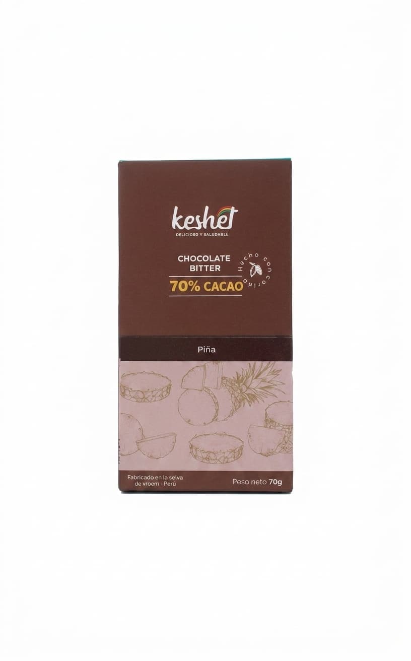 Pineapple 70% 70% dark bar packaging by keshet