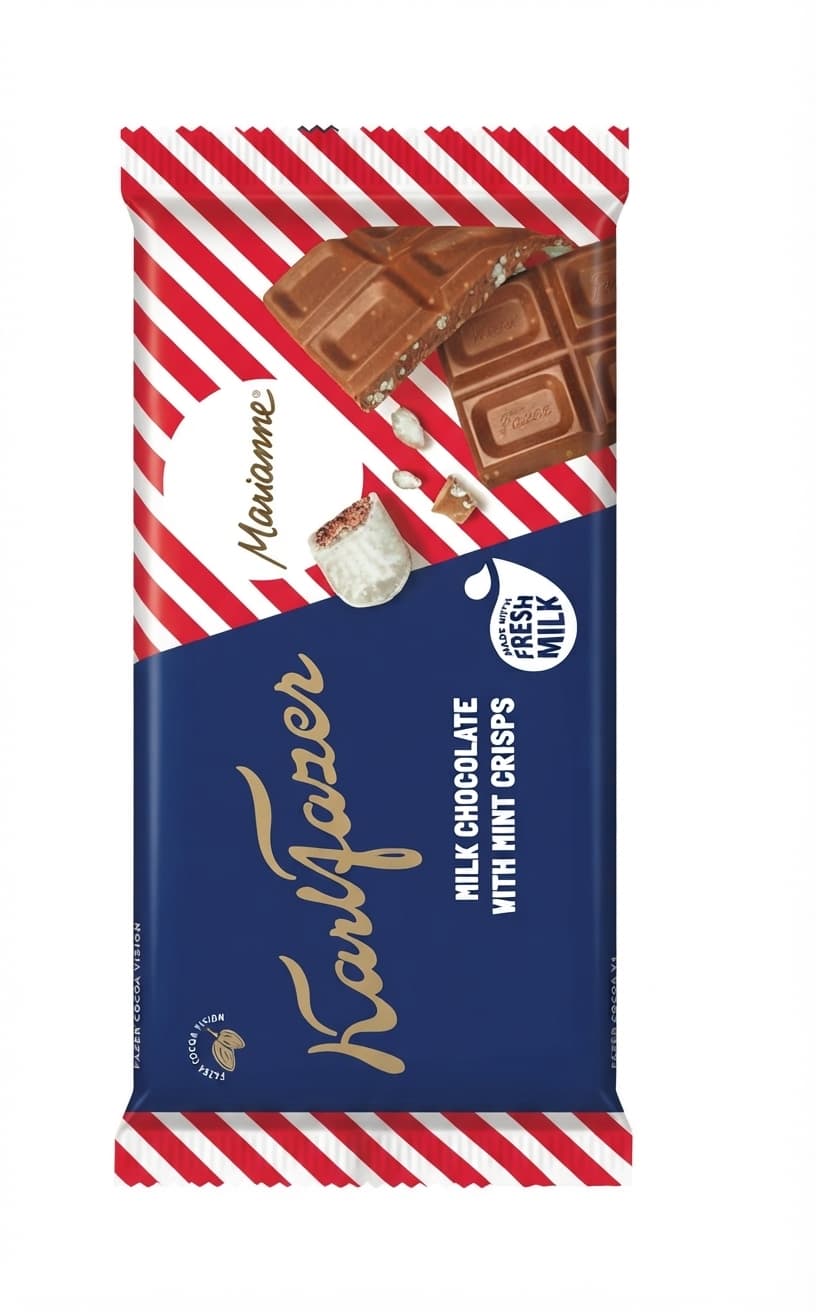 Karl Fazer Marianne 30% milk bar packaging by Fazer