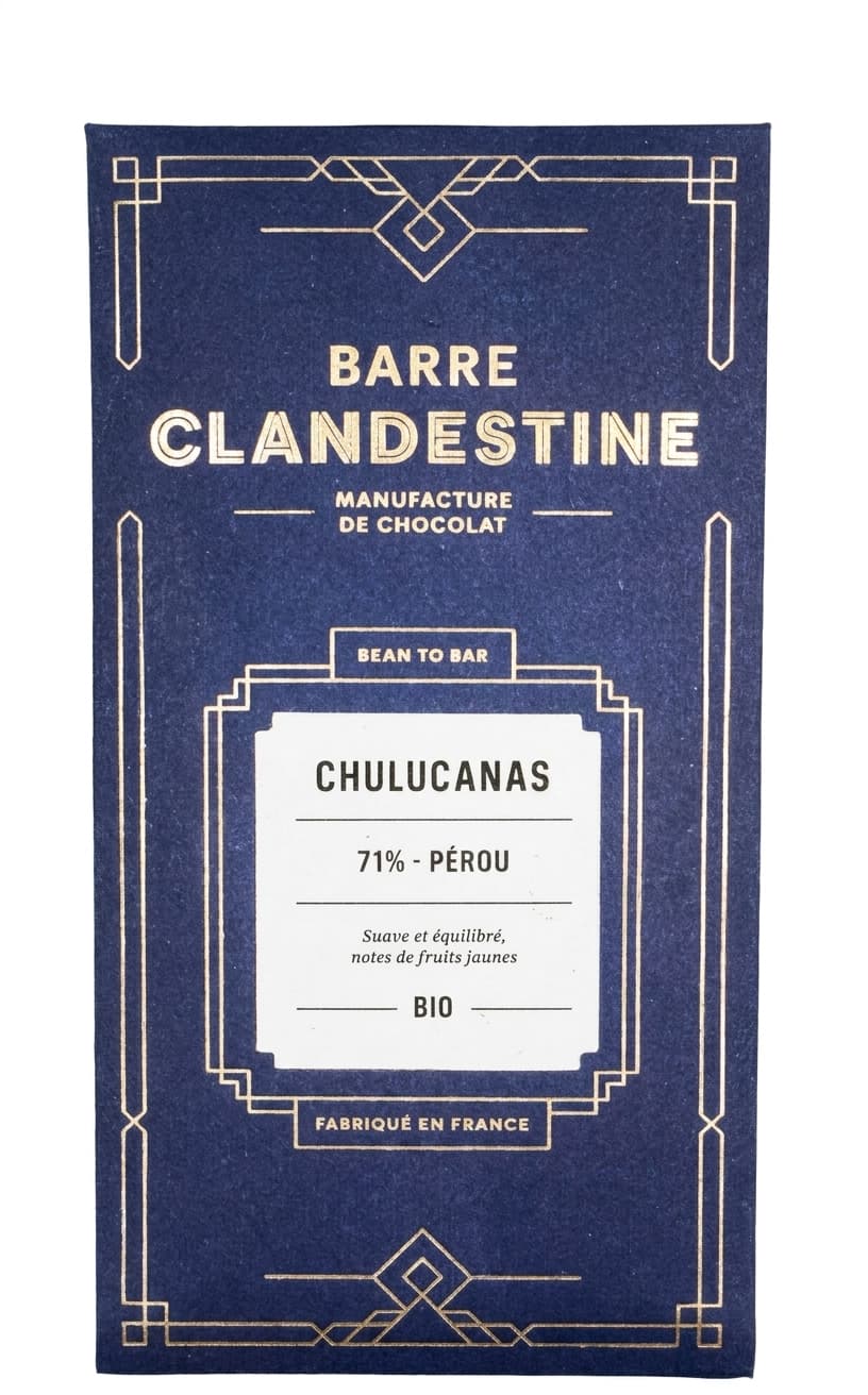 Chulucanas 71% 71% dark bar packaging by Barre Clandestine