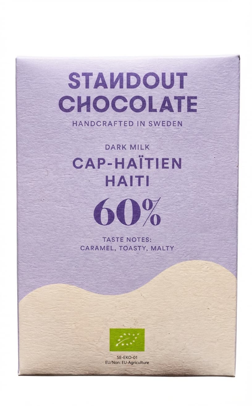 Cap-Haïtien 60% 60% milk bar packaging by Standout Chocolate
