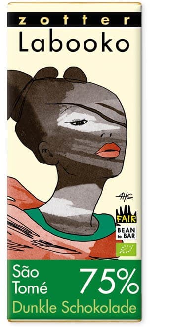 Labooko São Tomé 75% 75% dark bar packaging by Zotter