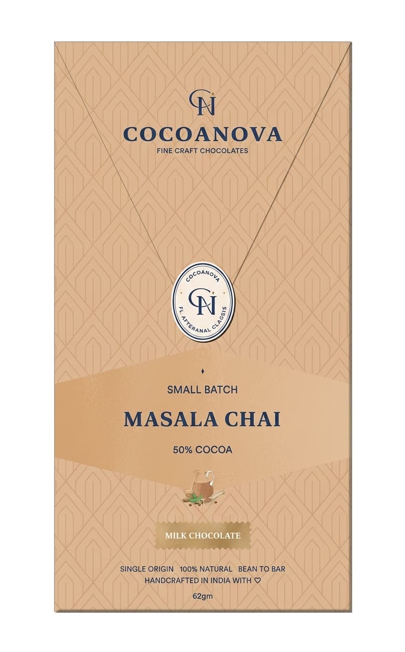 Masala Chai 50% 50% milk bar packaging by Cocoanova