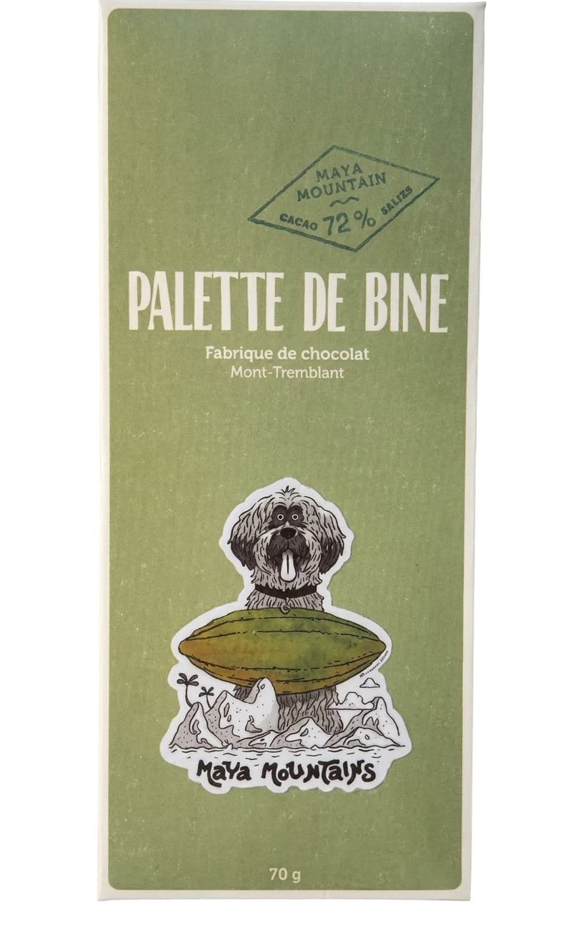 Maya Mountain 72% 72% dark bar packaging by Palette de Bine