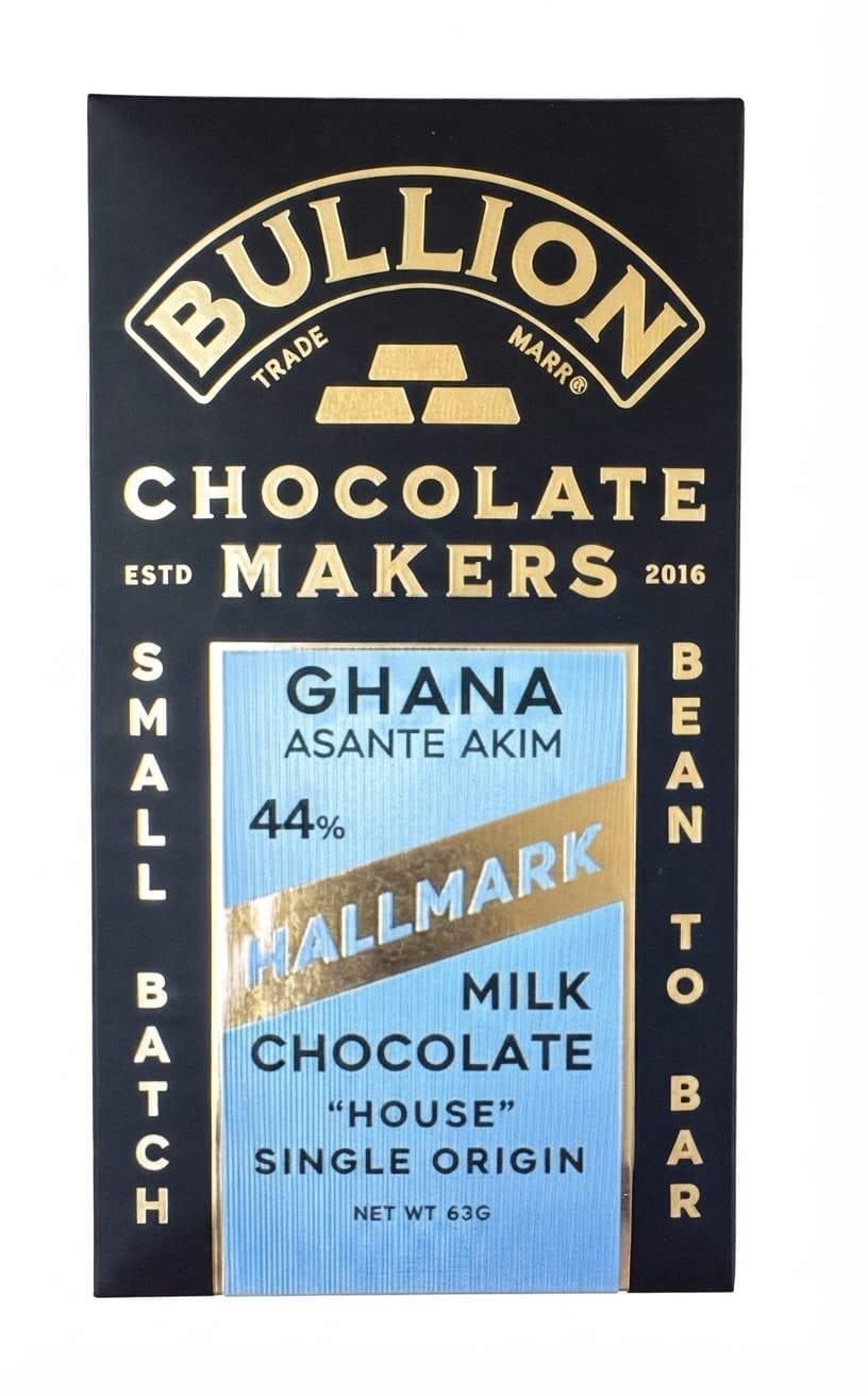 Hallmark Milk 44% milk bar packaging by Bullion