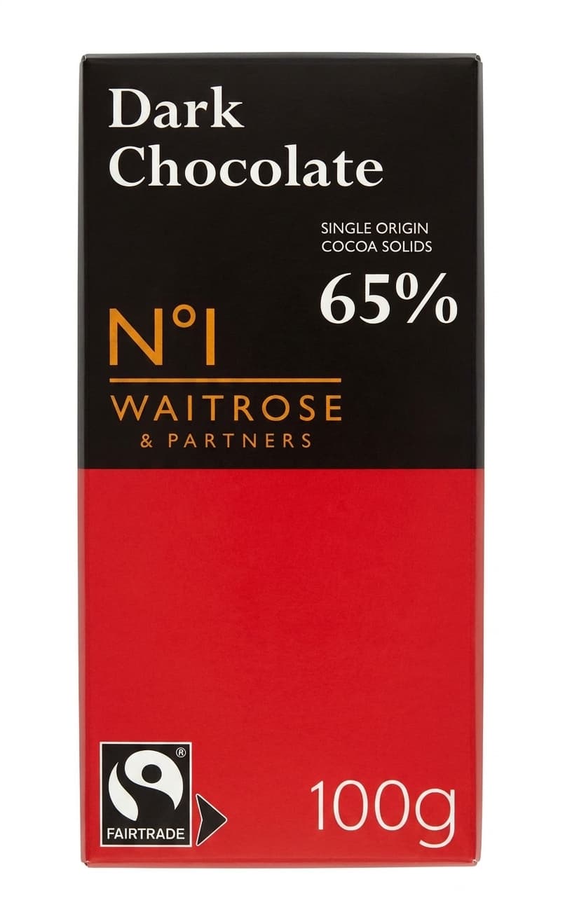 N°1 65% 65% dark bar packaging by Waitrose & Partners
