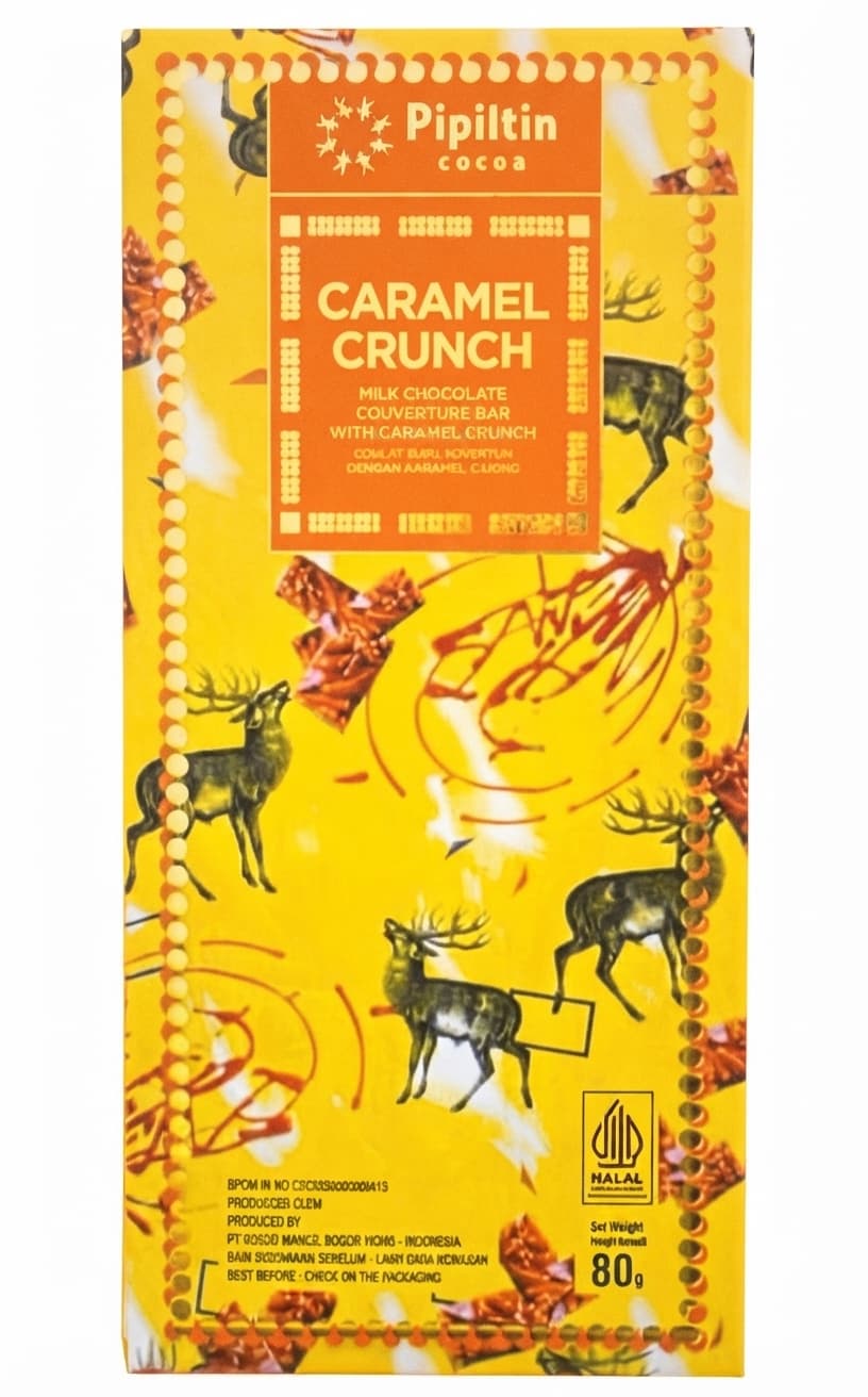 Caramel Crunch 42% milk bar packaging by Pipiltin