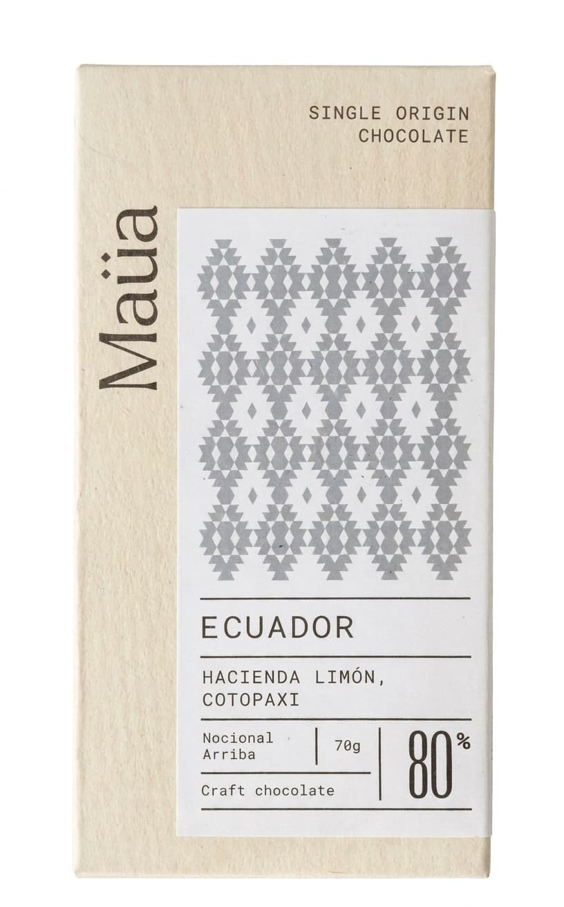 Ecuador 80% 80% dark bar packaging by Maüa