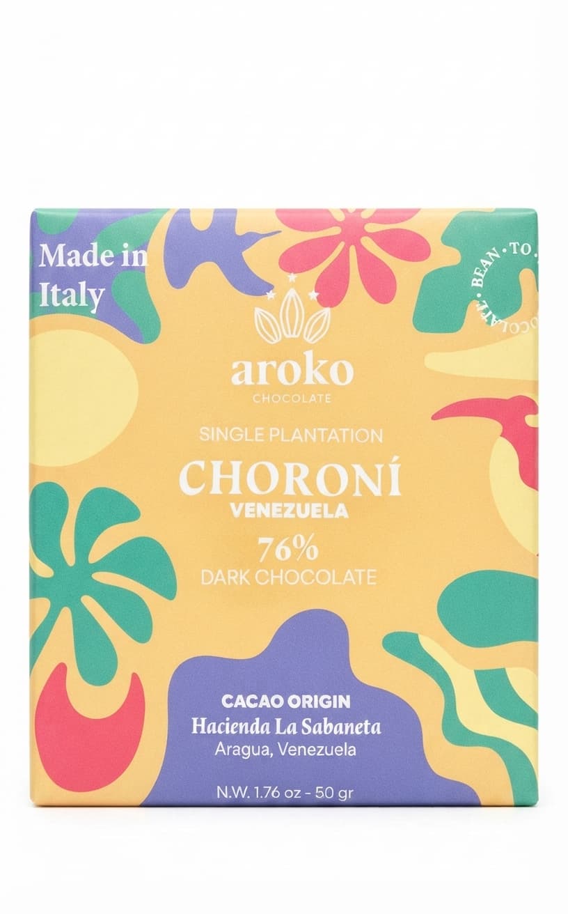 Choroní 76% 76% dark bar packaging by aroko