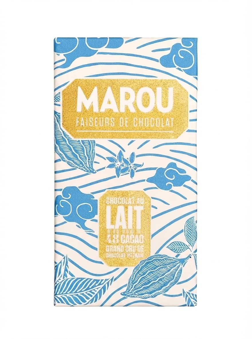 Milk 48% 48% milk bar packaging by Marou Chocolate