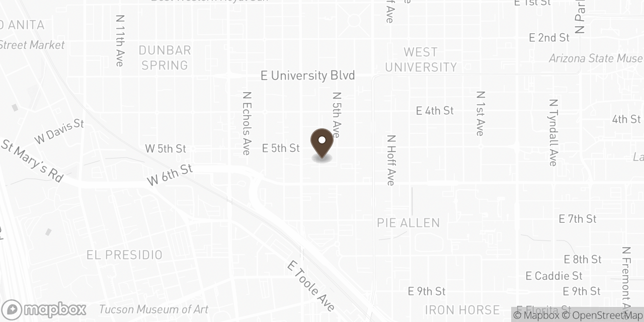 Map of Tucson Chocolate Factory location