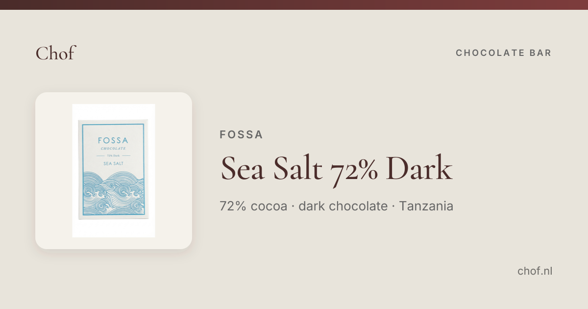 Sea Salt 72% Dark, Fossa | Chof