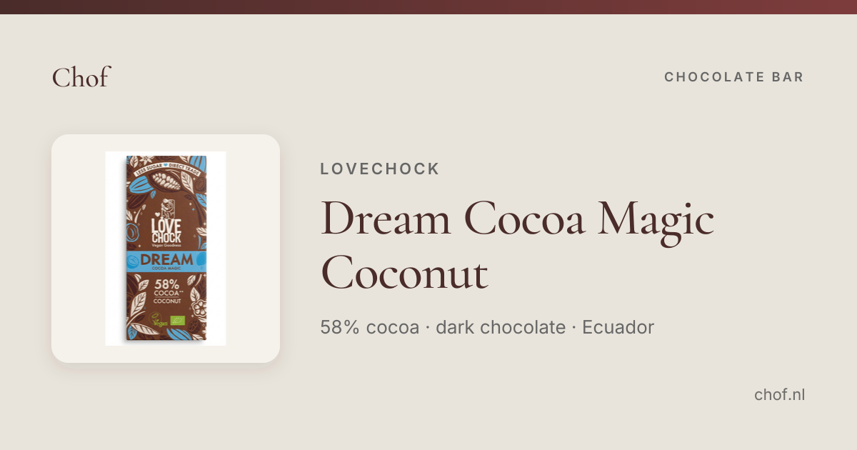 Dream Cocoa Magic Coconut 58%, Lovechock | Chof