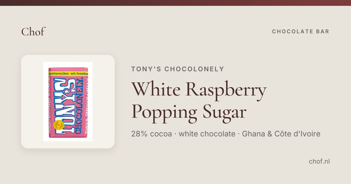 White Raspberry Popping Sugar 28%, Tony's Chocolonely | Chof