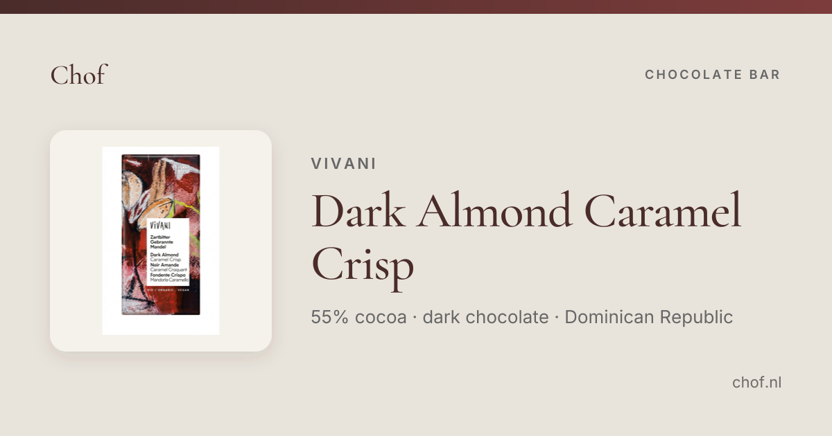 Dark Almond Caramel Crisp 55%, Vivani | Chof